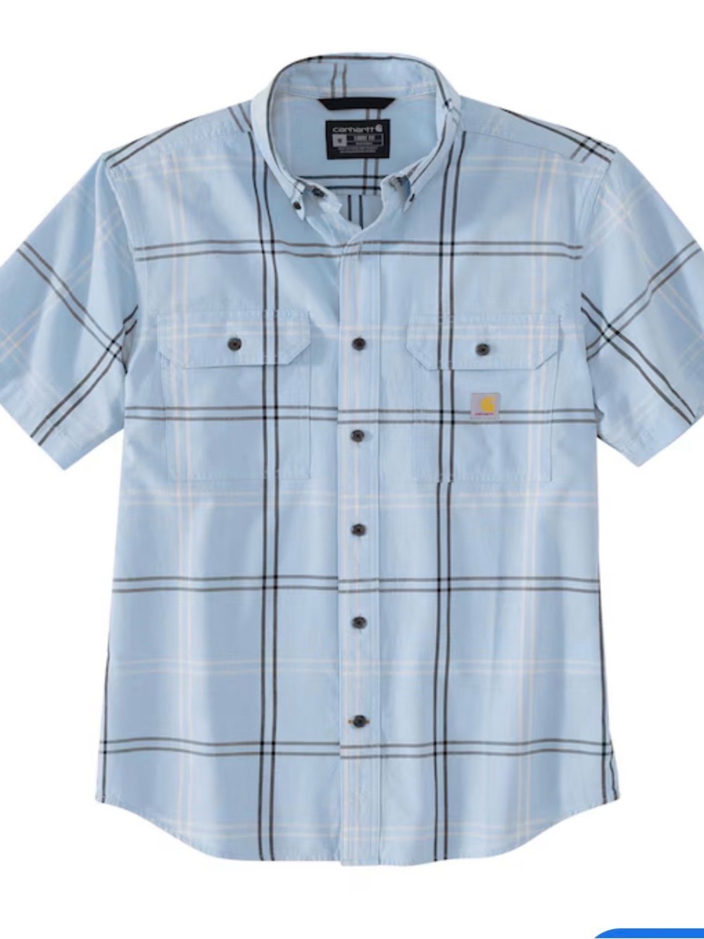 Carhartt Light Blue Plaid Short-Sleeve Button-Down Shirt